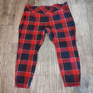 Torrid Red Plaid Straight Leg Plus Size Pants Size 3R